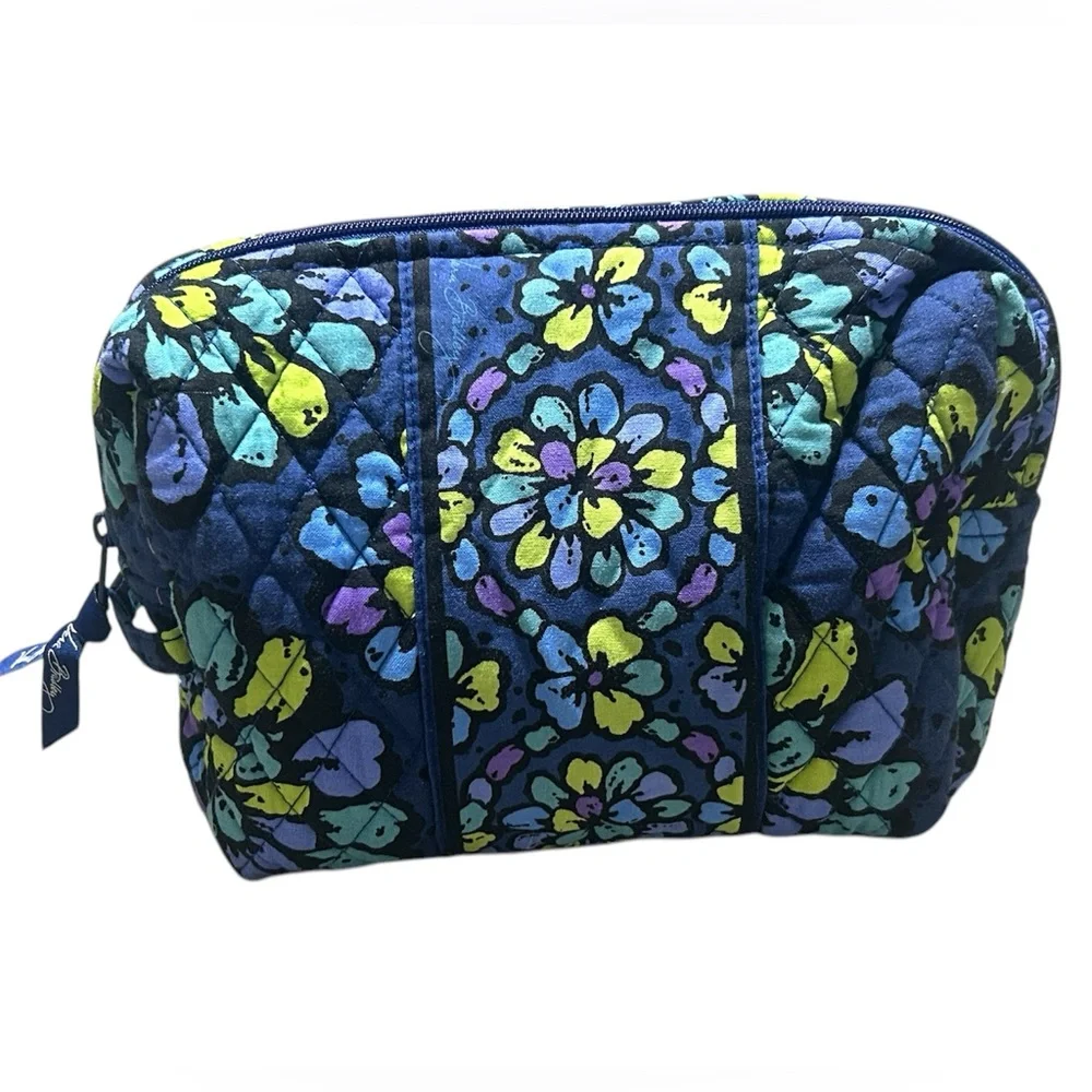 Vera Bradley Blue Floral Women's Lined Cosmetic Bag